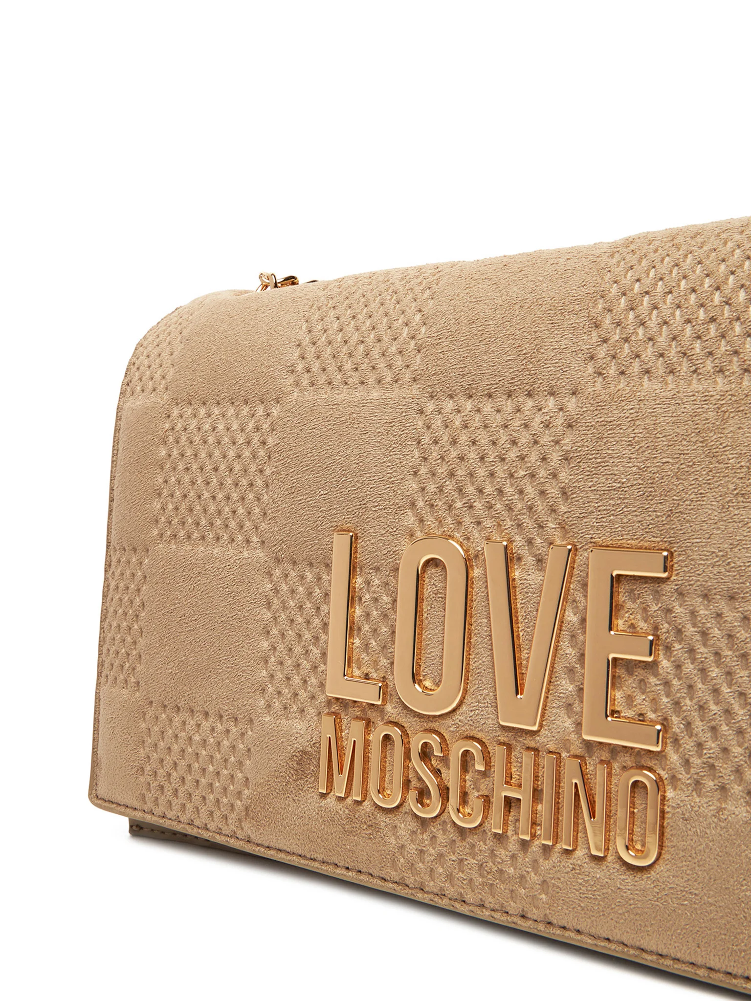 Love Moschino borsa a spalla in suede tortora JC4122PP0N-KB1 10A MOSCHINO LOVE 