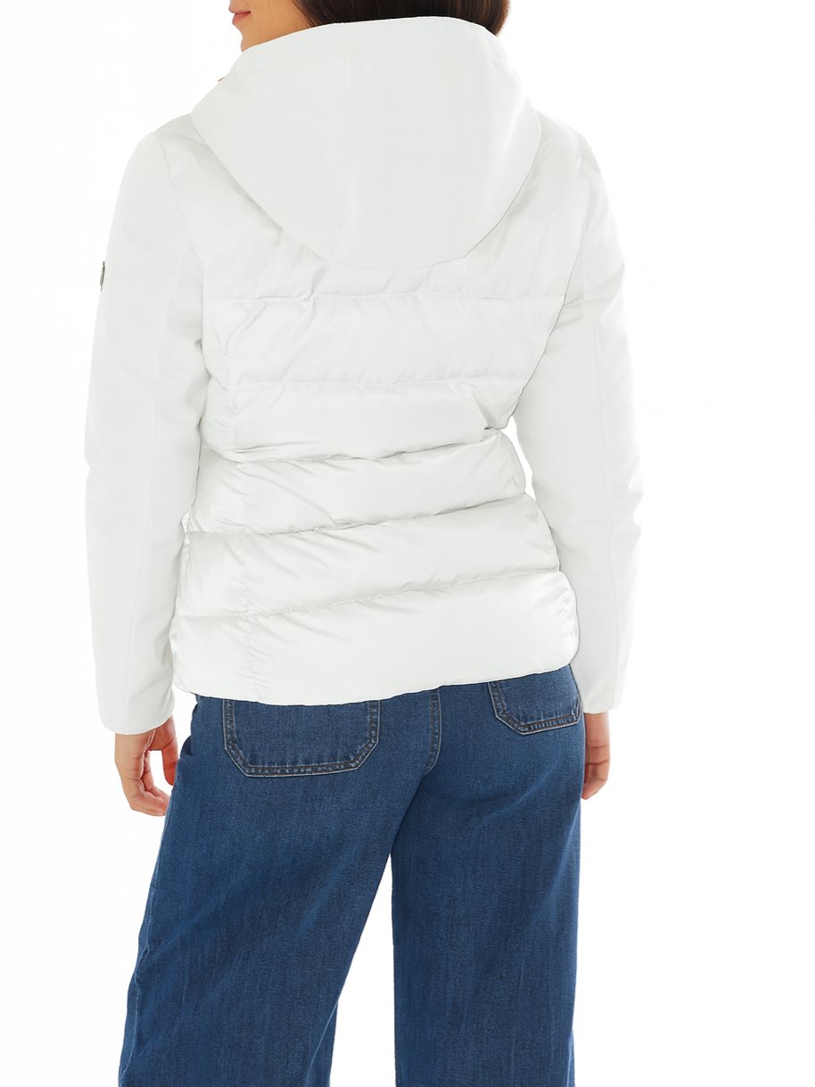 Yes Zee giubbino imbottito corto con cappuccio avorio J045-M800 0157 YES-ZEE 