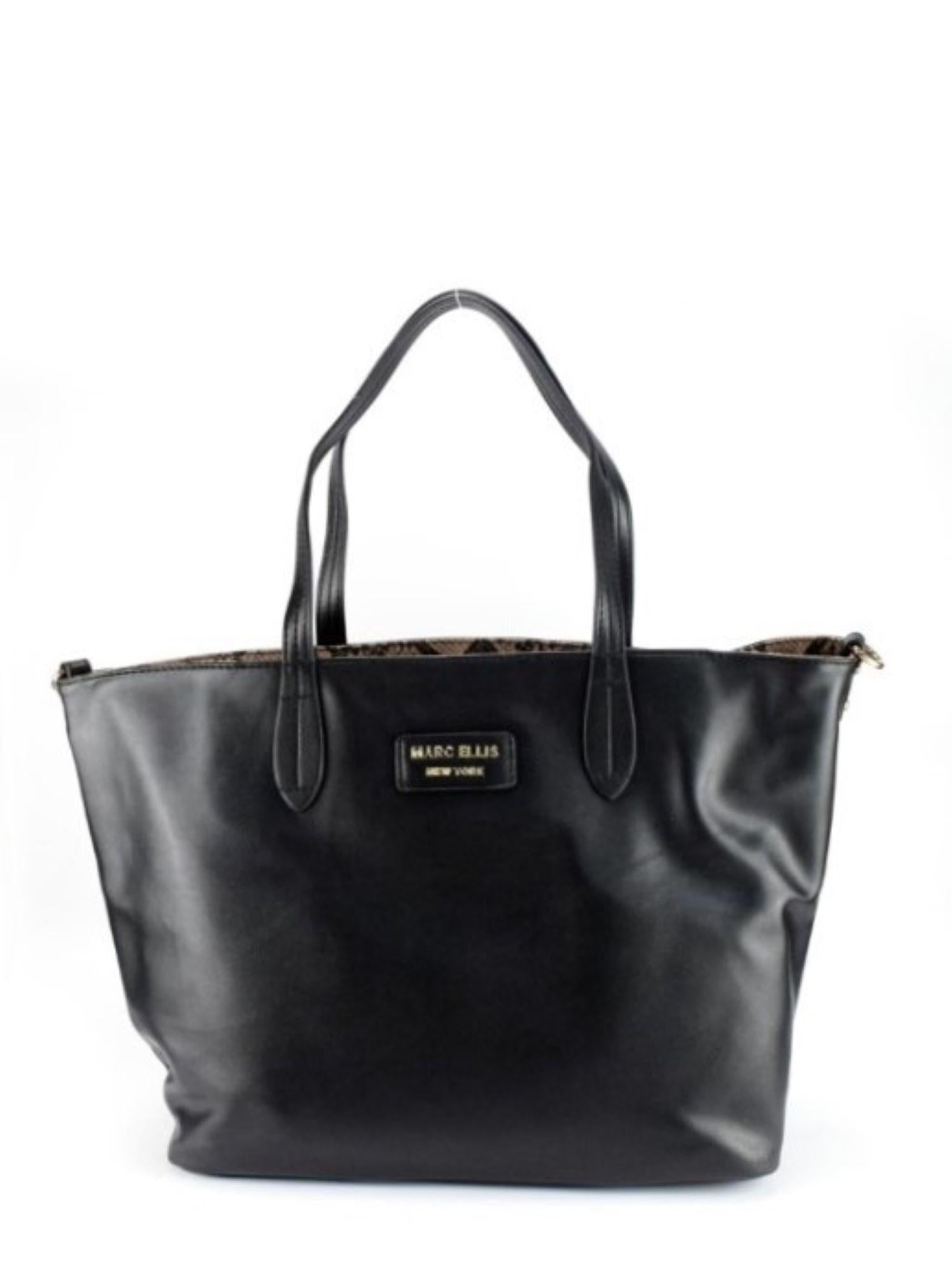 Marc Ellis borsa a spalla reversibile in ecopelle nero beige