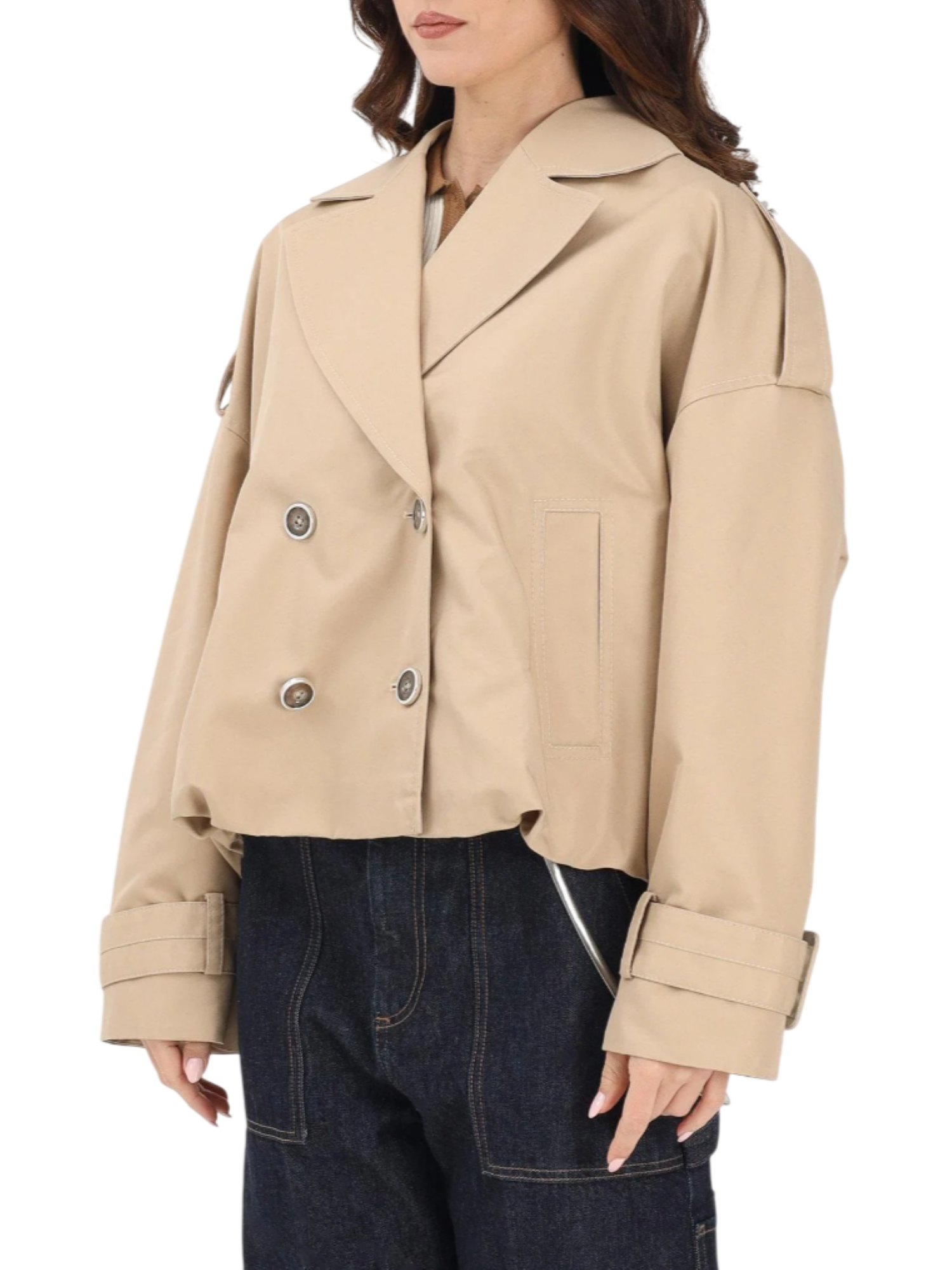 Pinko trench corto doppiopetto Triscia beige 106325-A1PR D41 PINKO 