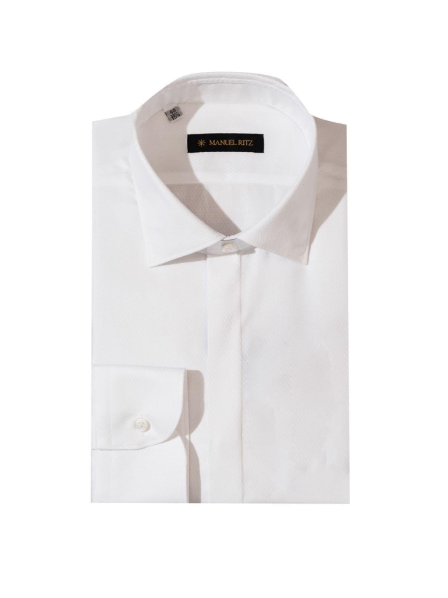 Manuel Ritz camicia manica lunga in cotone bianco 3630E651-243175 02 MANUEL RITZ 
