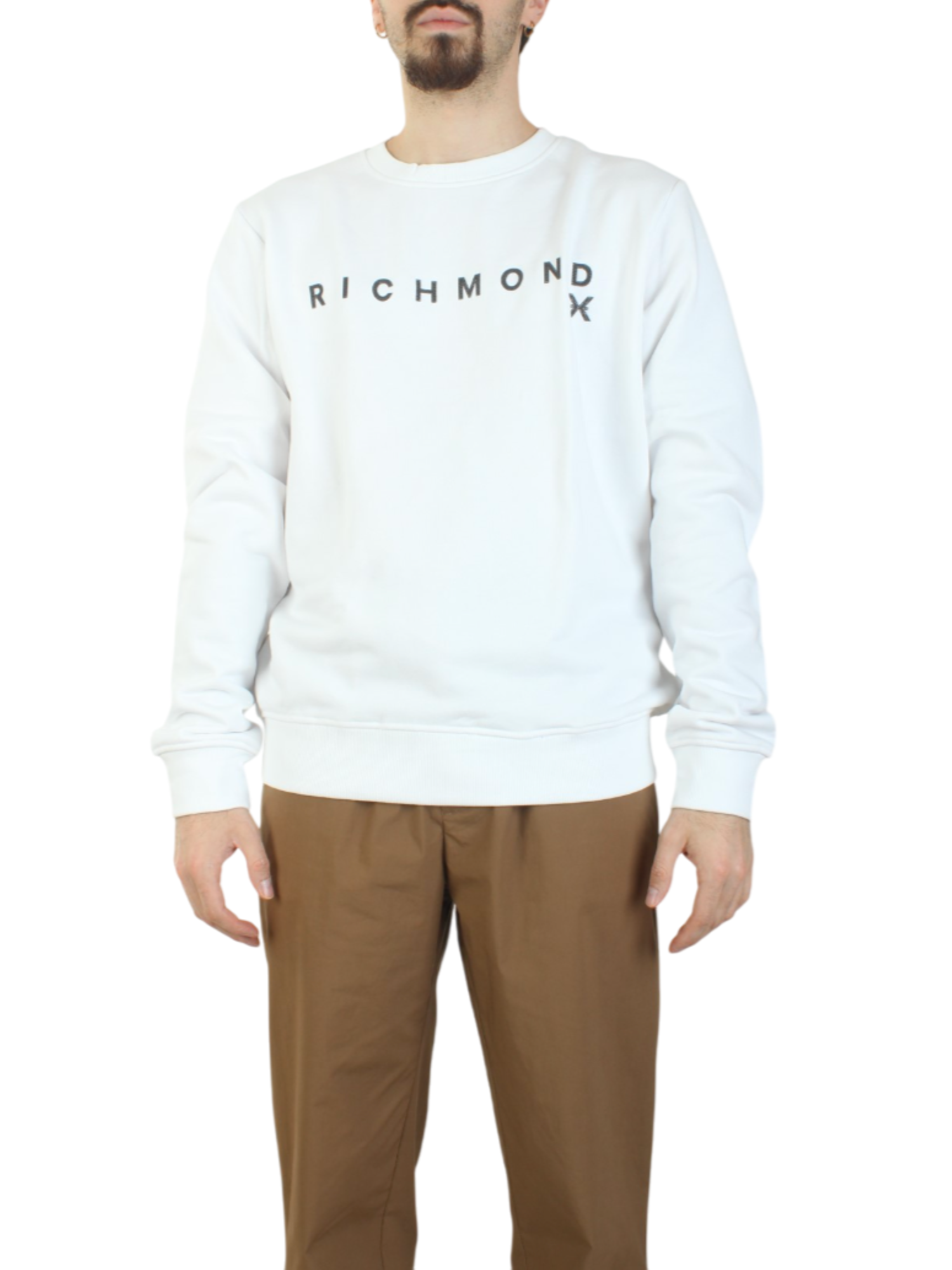 John Richmond felpa Chilis con logo bianco UMP25211FE WHITE John RICHMOND 