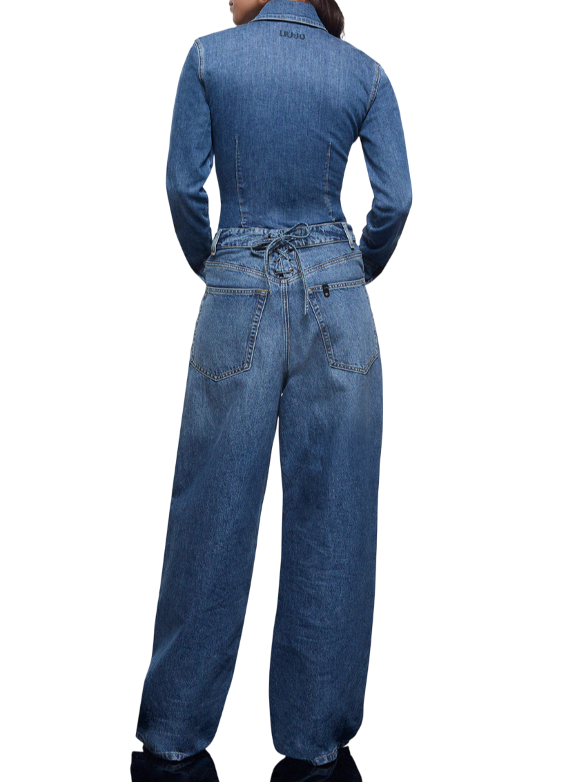 Liu Jo jeans gamba larga Dea con stringhe lavaggio blu UA6510D0400 79157 LIU JO 