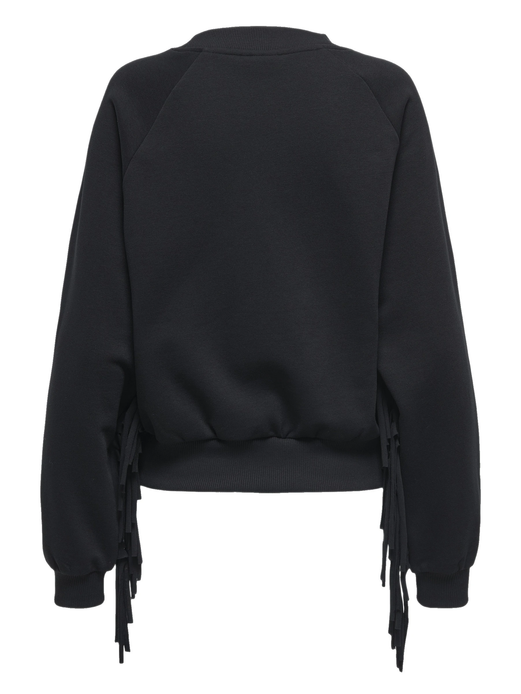 Only felpa in pile con frange nero 15355912 BLACK-FRINGES ONLY 