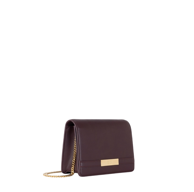 Elisabetta Franchi borsa a tracolla in ecopelle martellata borgogna BS39A56E2 EA4 ELISABETTA FRANCHI 