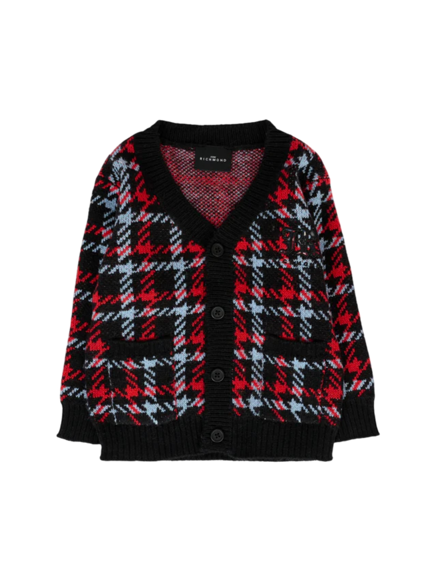 John Richmond cardigan neonato in fantasia Pied de poule nero RIA25033CD CHECK John RICHMOND 