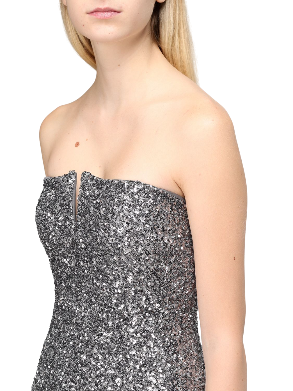 Aniye By abito lungo Gown Lux con paillettes argento