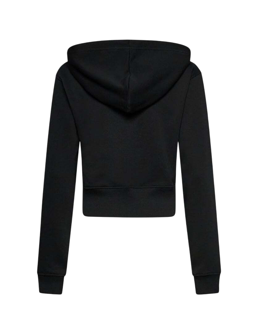 John Richmond felpa donna con cappuccio e zip nero UWA25004FE BLACK John RICHMOND 