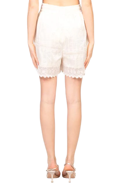 Vicolo shorts in pizzo Sangallo bianco TD2728 ECRU VICOLO 