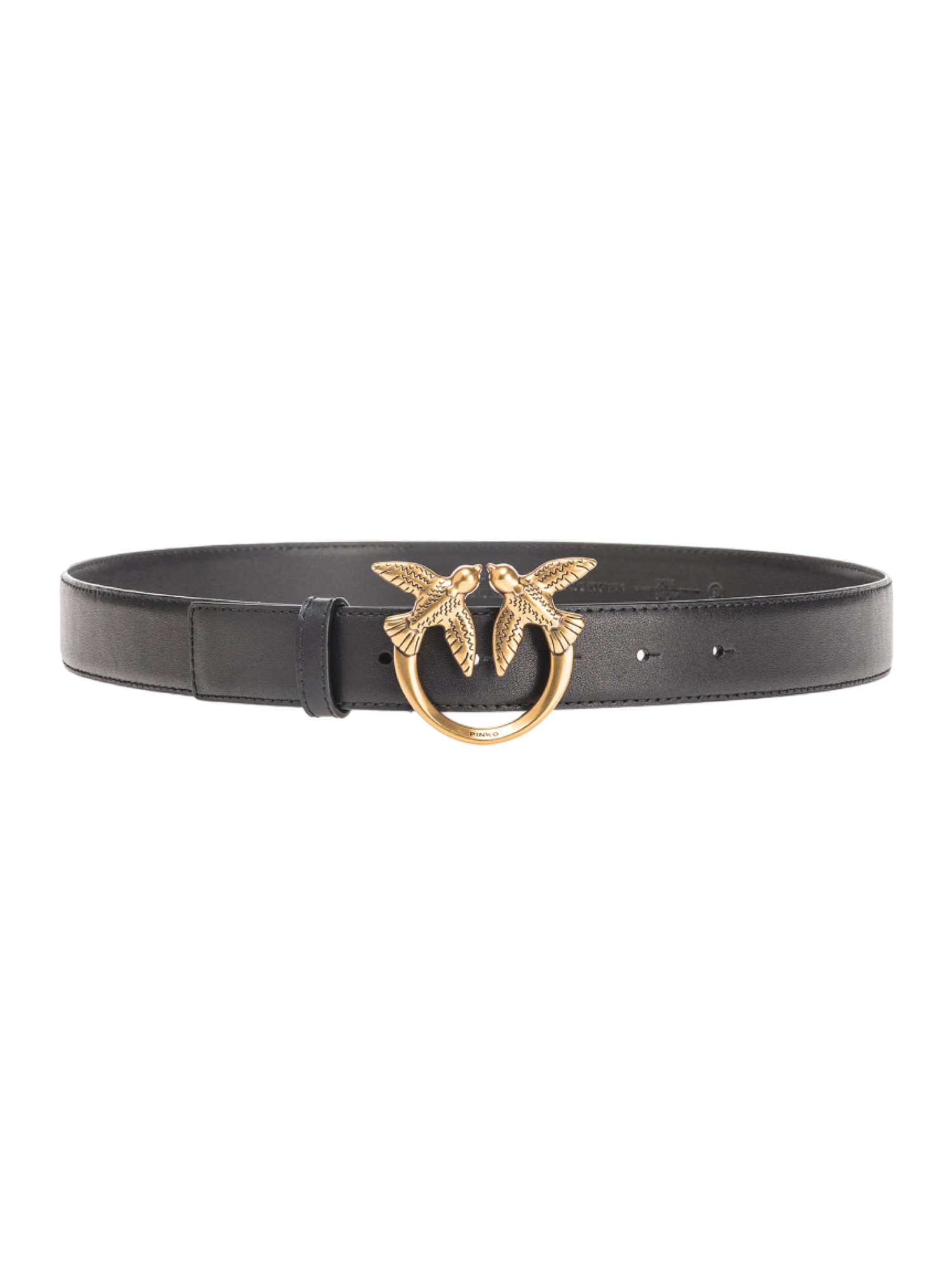 Pinko cintura in pelle con fibbia Love Birds h3 nero argento 100125-A0F1 Z99O PINKO 
