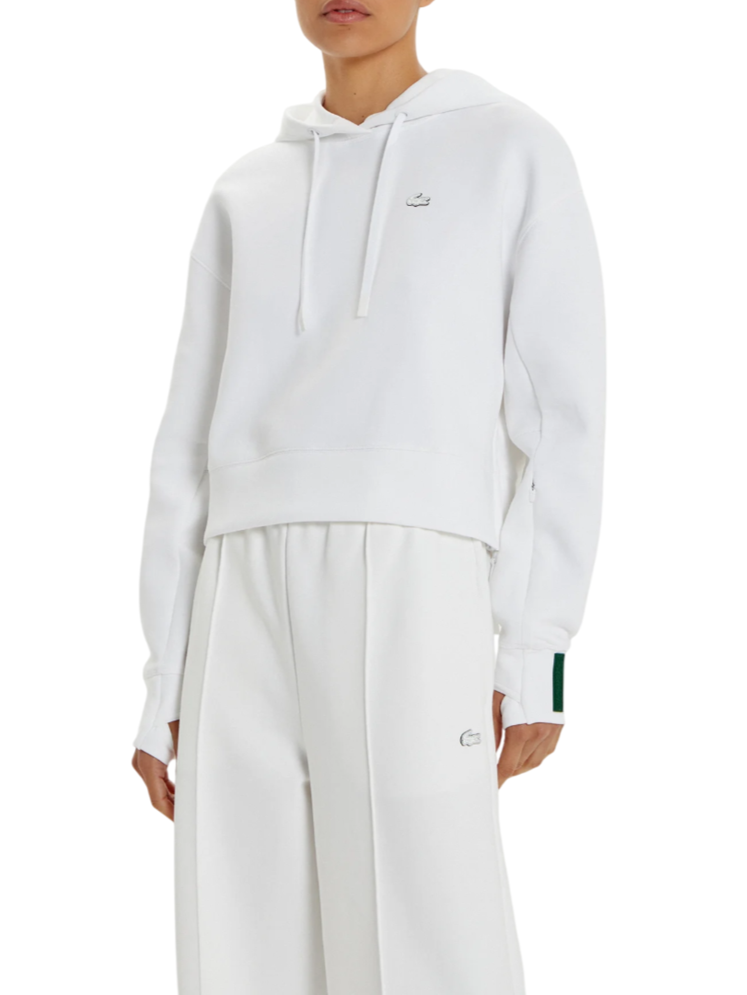 Lacoste felpa crop con cappuccio bianco SF0281 001 LACOSTE 