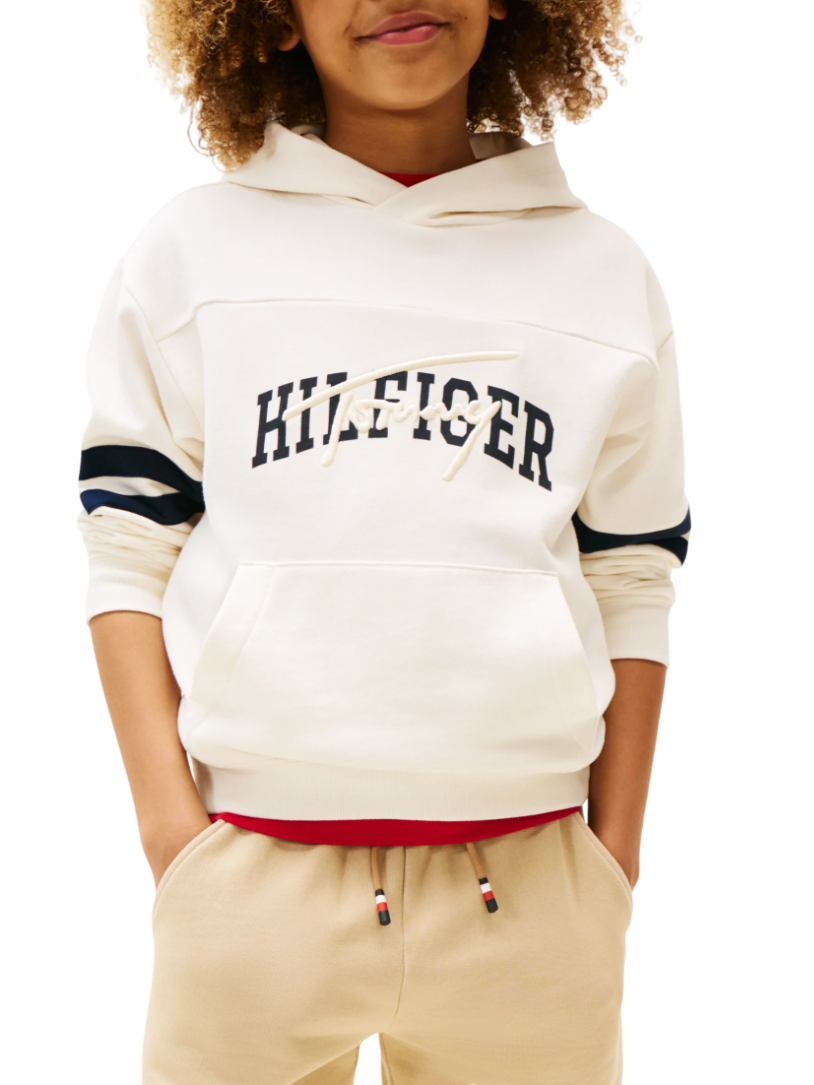 Tommy Hilfiger felpa con cappuccio Mixed logo panna KB0KB09742 YA8 Tommy Hilfiger 