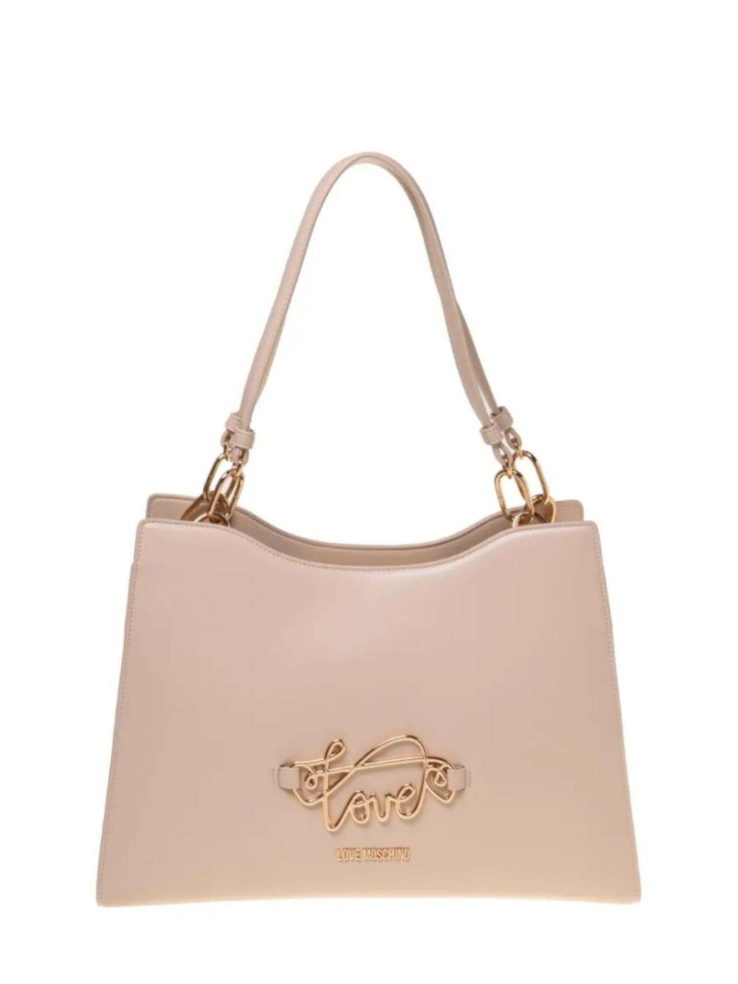 Love Moschino borsa a spalla in ecopelle con placca logo beige JC4261PP0M-KG0 104 MOSCHINO LOVE 
