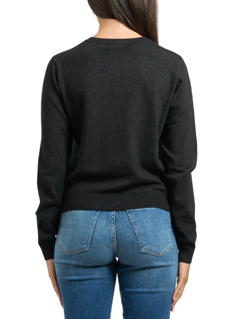 Yes Zee cardigan donna in lurex nero M001-BL00 0801 YES-ZEE 