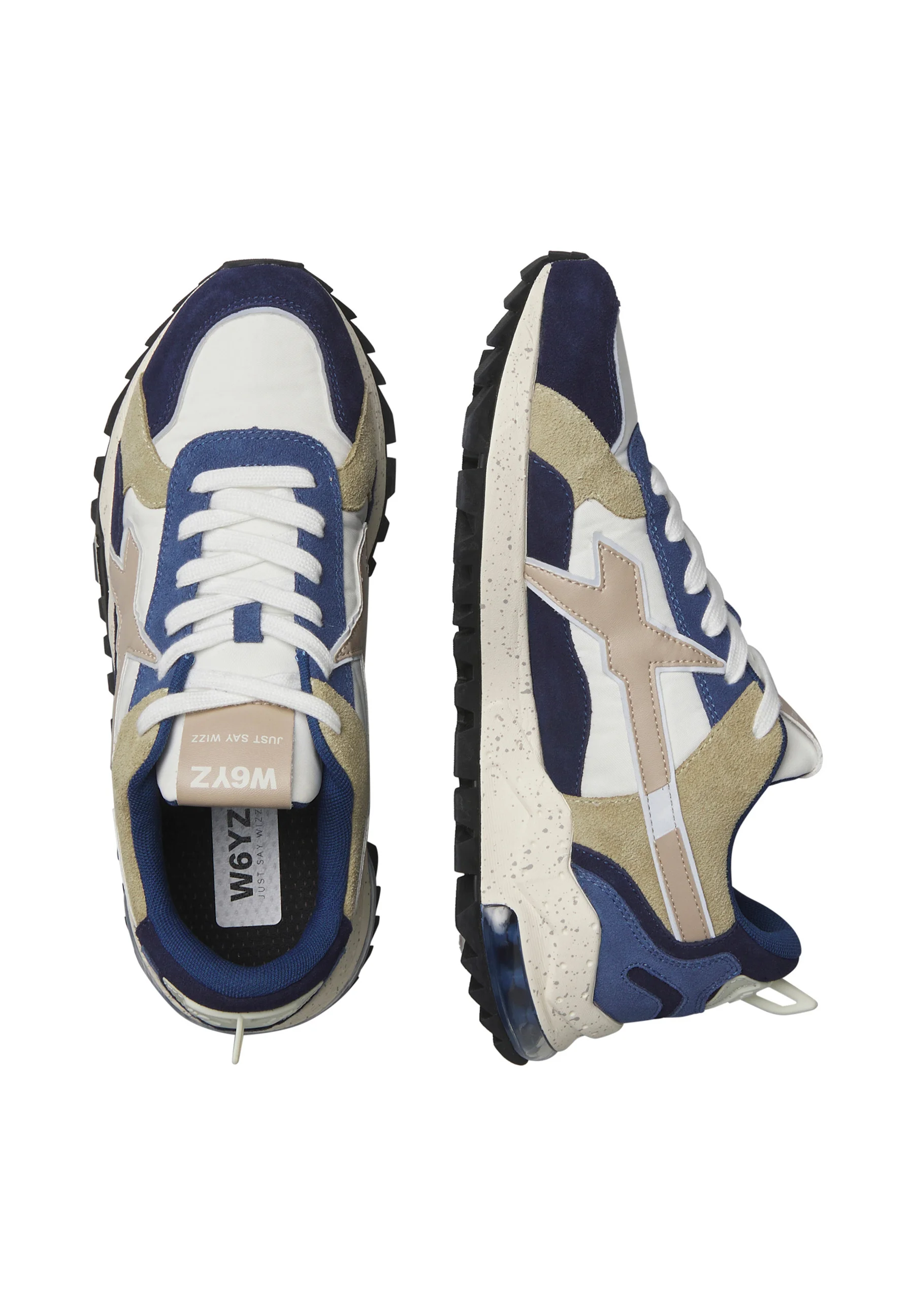 W6yz sneakers uomo Breeze in suede e tessuto tecnico blu verde 201861206 1C26 W6YZ 