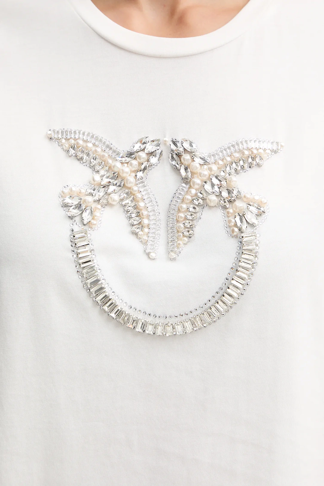 Pinko T-shirt Quentin con logo gioiello bianco 100535-A2RN Z05 PINKO 