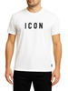 Icon T-shirt uomo con logo bianco latte
