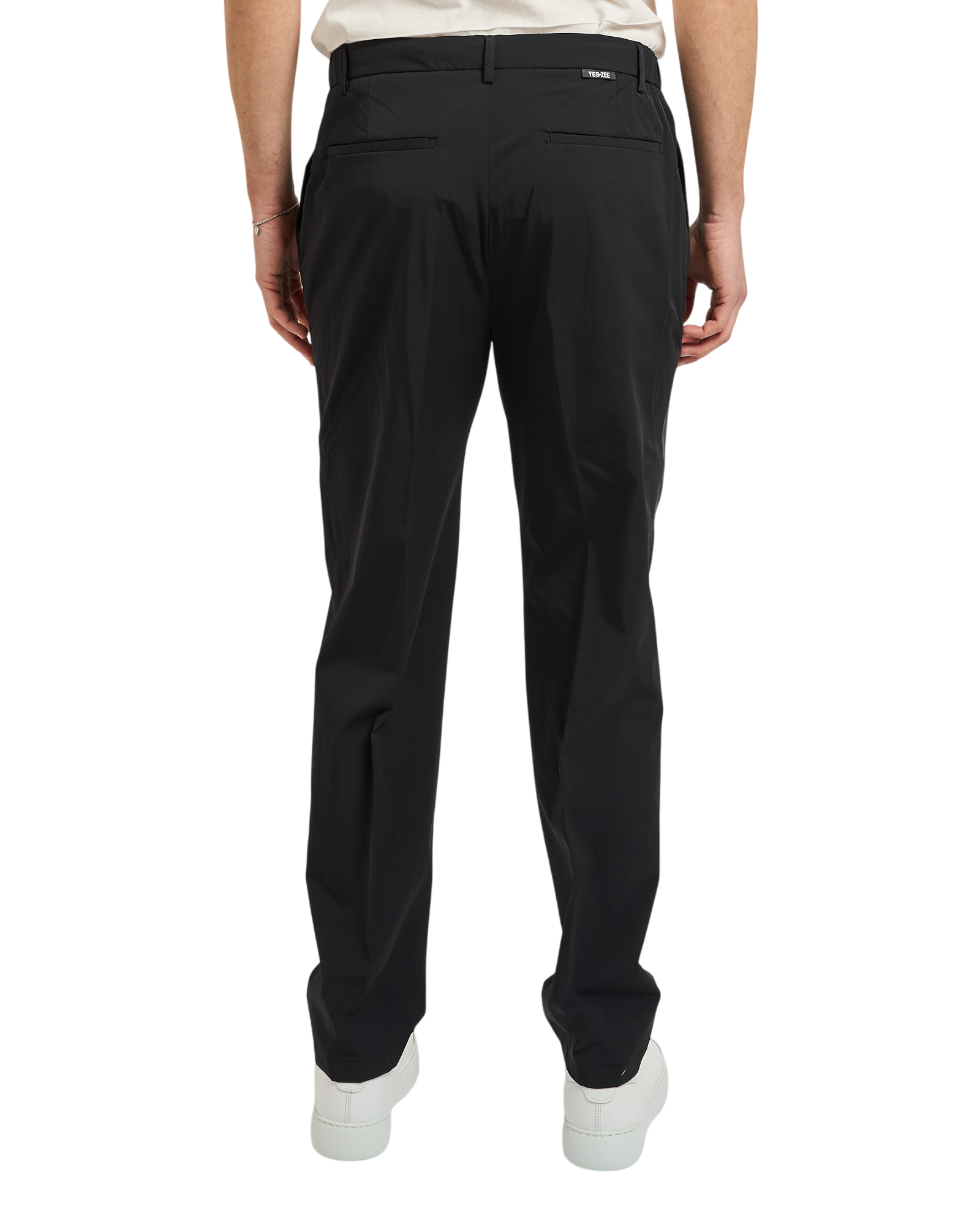 Yes Zee pantaloni uomo slim in nylon nero P670-KQ00 0801 YES-ZEE 