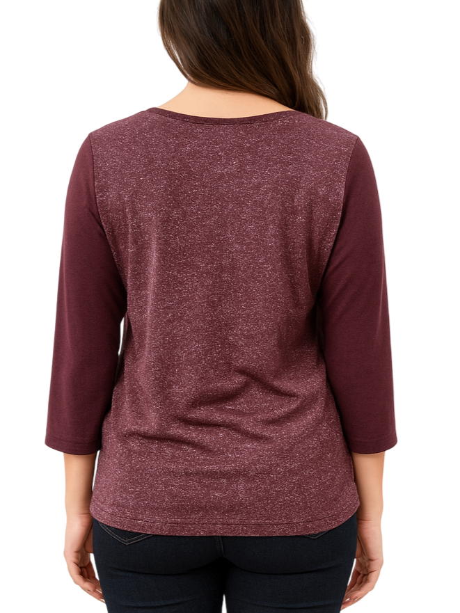 Lola by Sandro Ferrone blusa in viscosa e lurex borgogna L7YBFMERANO BORDEAUX-VINO ARGENTO Lola BY S.FERRONE 