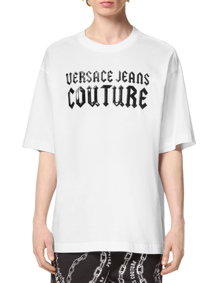 Versace Jeans Couture T-shirt manica corta con logo Goth bianco