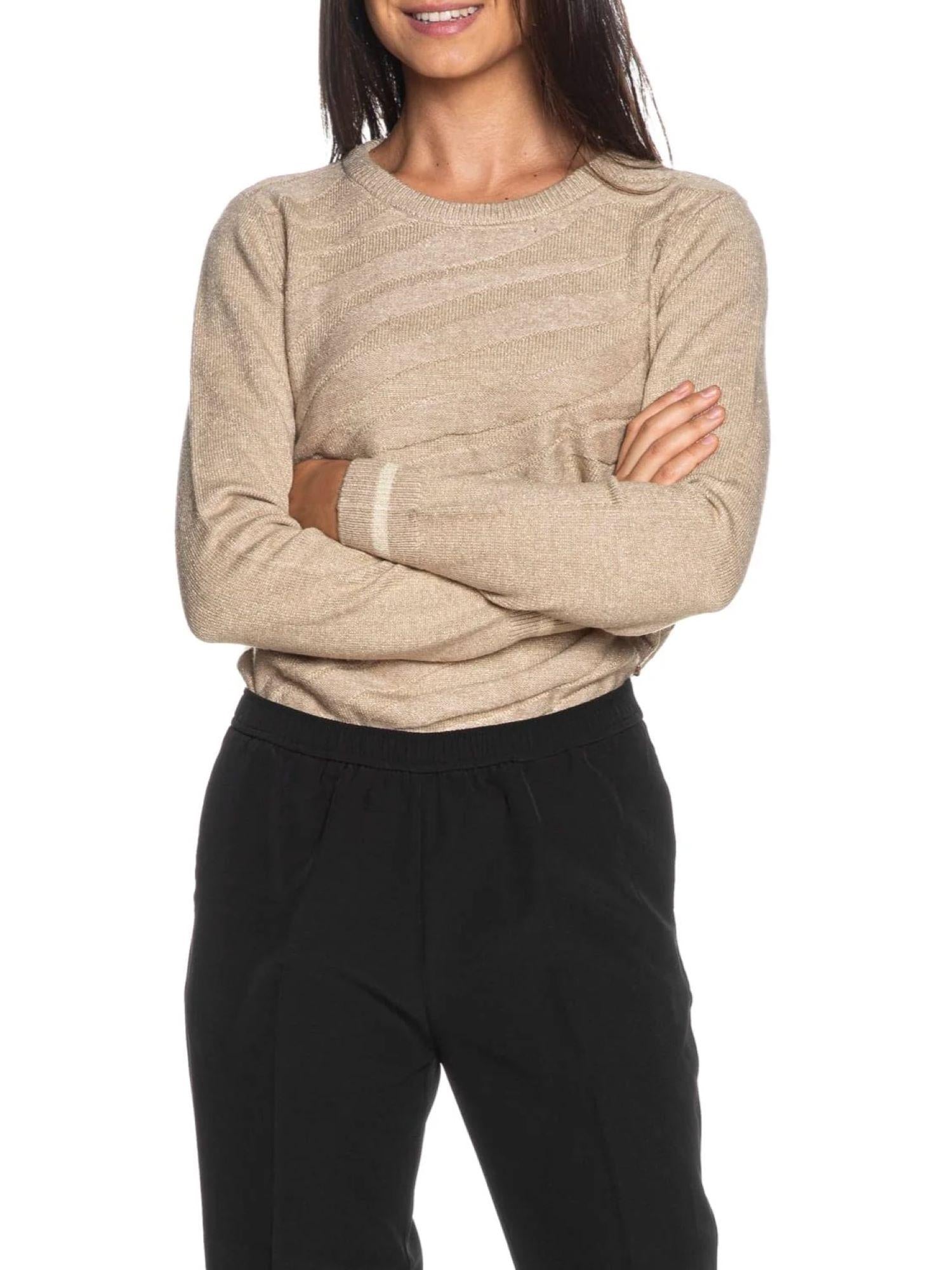 Yez Zee maglia donna in lurex beige M011-BI00 0212 YES-ZEE 