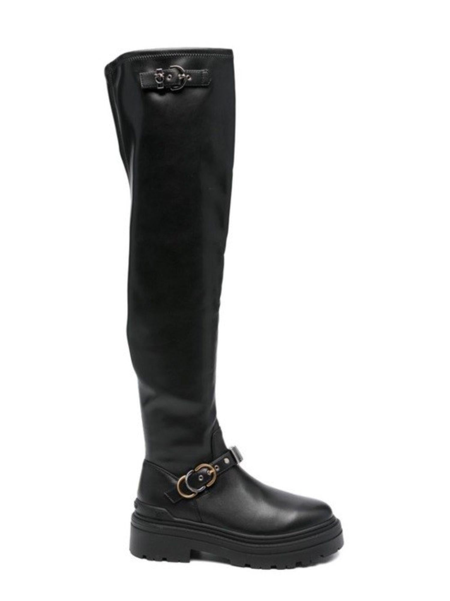 Pinko stivali alti Mia in pelle nero SD0445E028 Z99 PINKO 