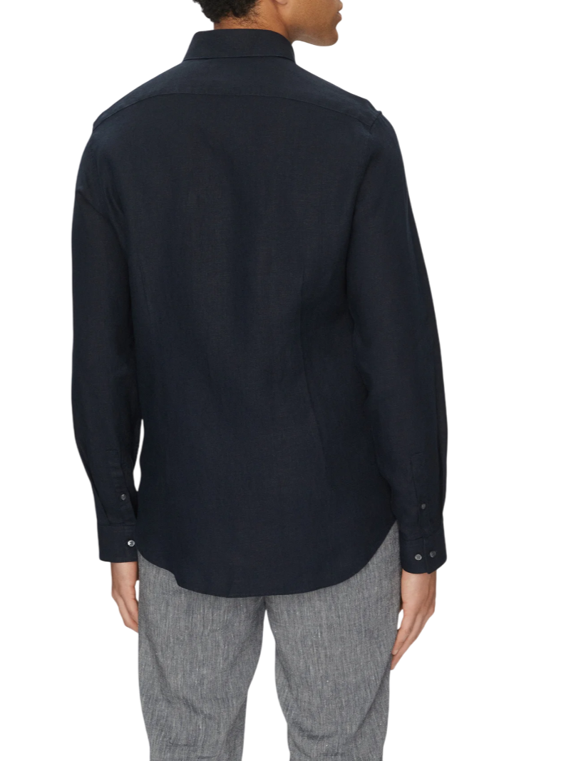 Calvin Klein camicia manica lunga in lino slim fit blu K10K109286 CEF Calvin Klein 