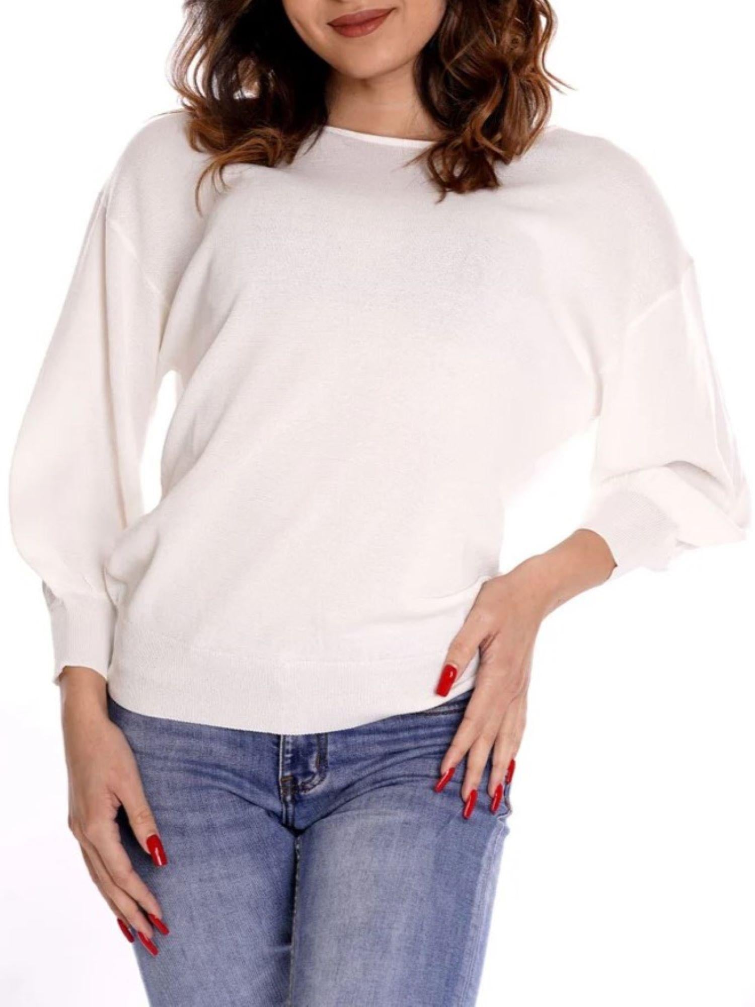 Yes Zee maglia lurex con scollo a barchetta panna M415-LH00 0107 YES-ZEE 