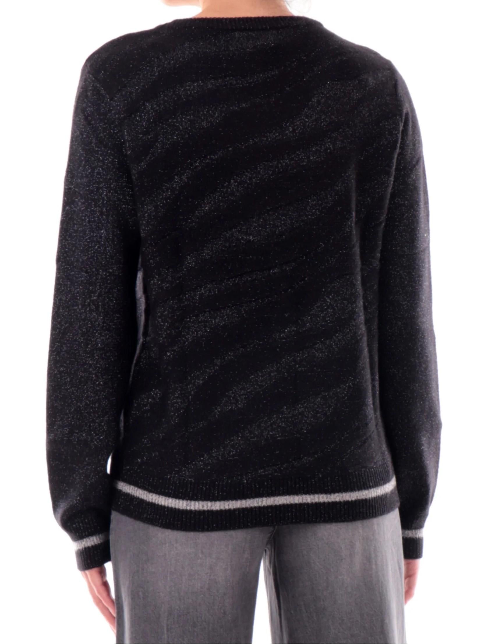 Yez Zee maglia donna in lurex nero M011-BI00 0801 YES-ZEE 
