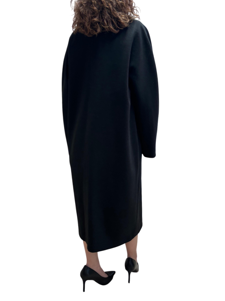 White Wise cappotto doppiopetto over misto lana nero WW19407 NERO WHITE WISE 