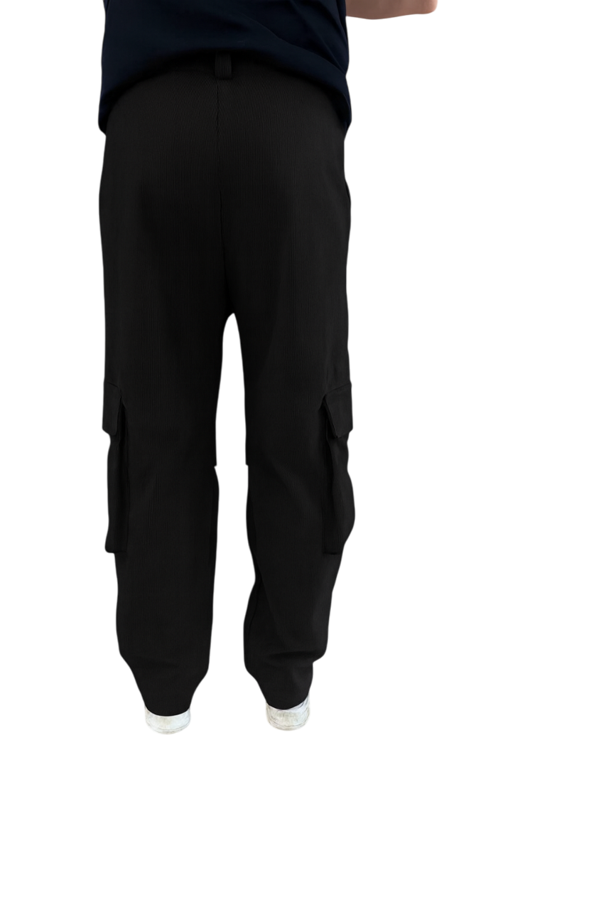 Disclaimer pantaloni cargo in velluto nero 55363 NERO DISCLAIMER 
