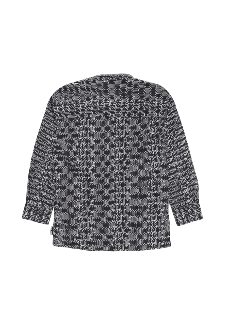 John Richmond camicia manica lunga Massy in fantasia logata nero bianco RBP25237CA MOD.GOTIC John RICHMOND 