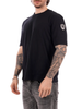 Blauer T-shirt uomo con patch logato nero