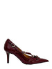 Divine Follie decollete in vernice con fascette bordeaux