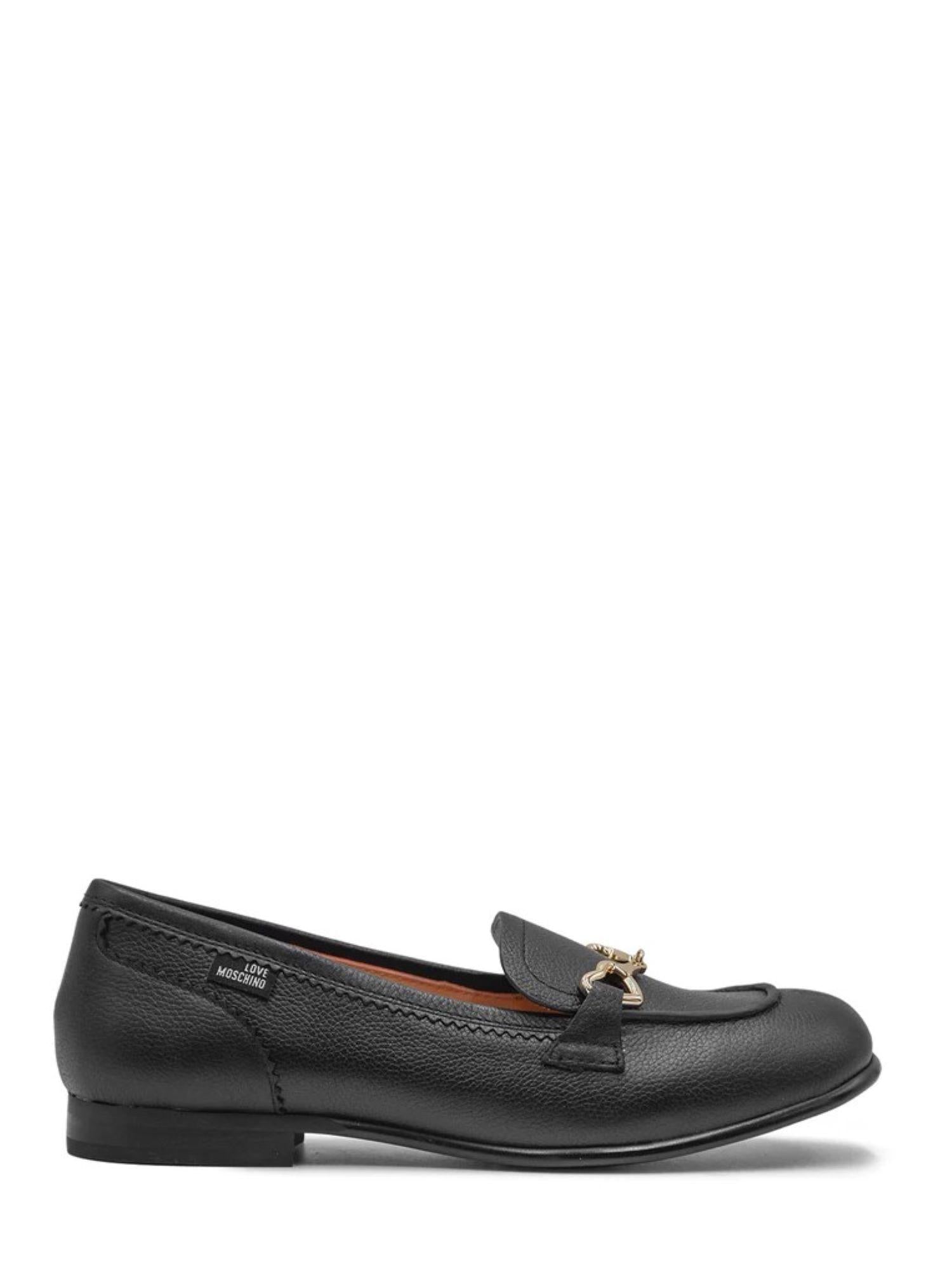 Moschino Love mocassini in pelle martellata nero JA10091-IC5 000 MOSCHINO LOVE 