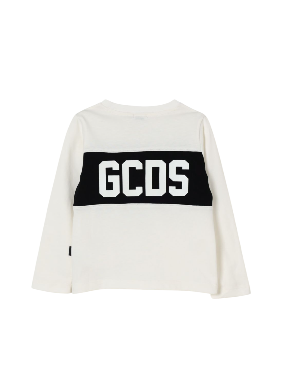 Gcds T-shirt manica lunga con banda logo panna B2KU2214JF1 BONE GCDS 