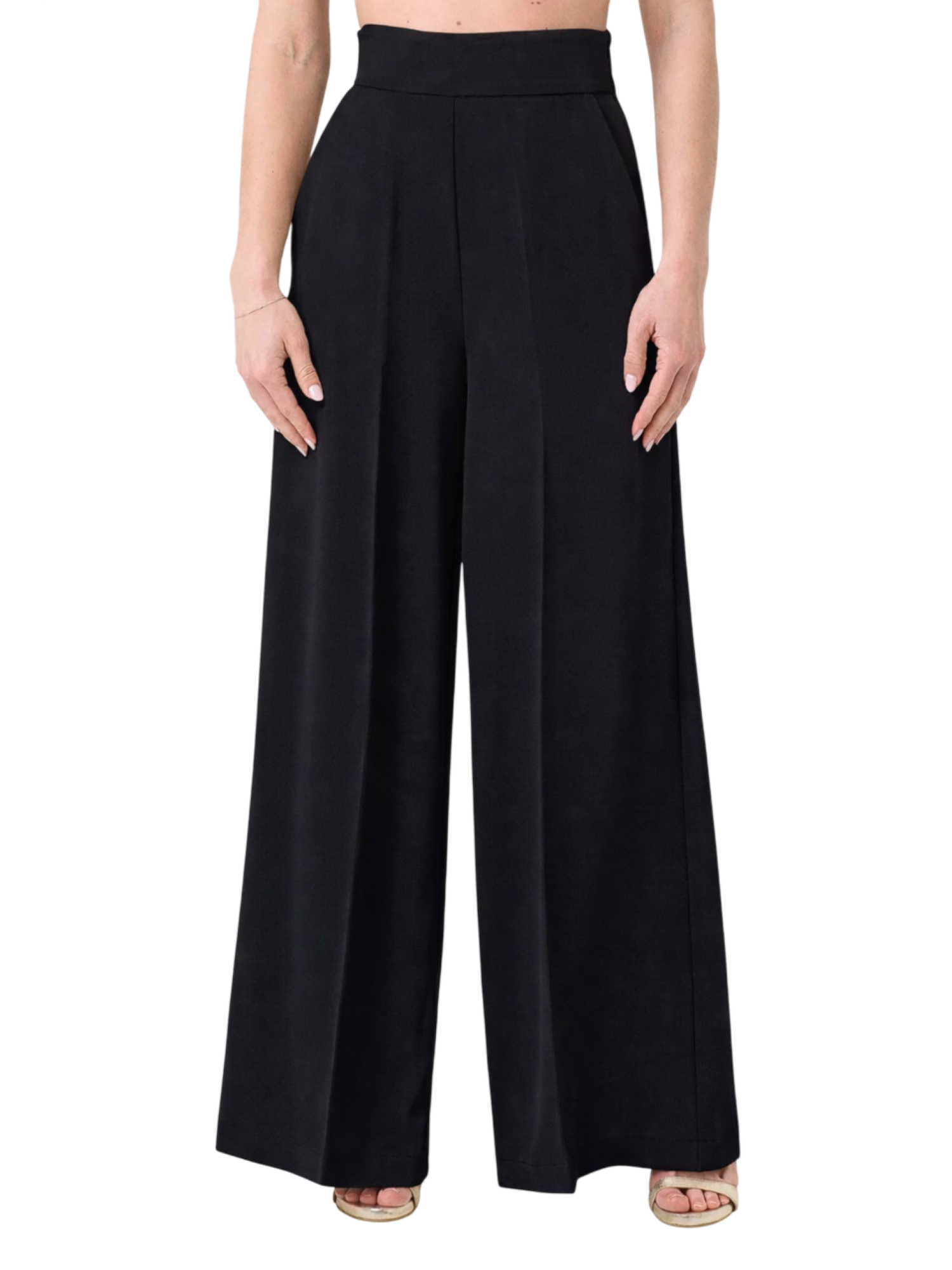 Silence pantaloni palazzo vita alta nero PA278UP BLACK SILENCE 