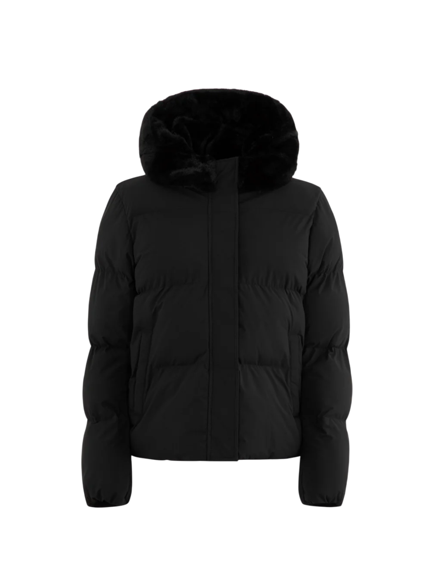 Suns piumino donna Ginan con ecopelliccia nero GBS63035D BLACK SUNS 