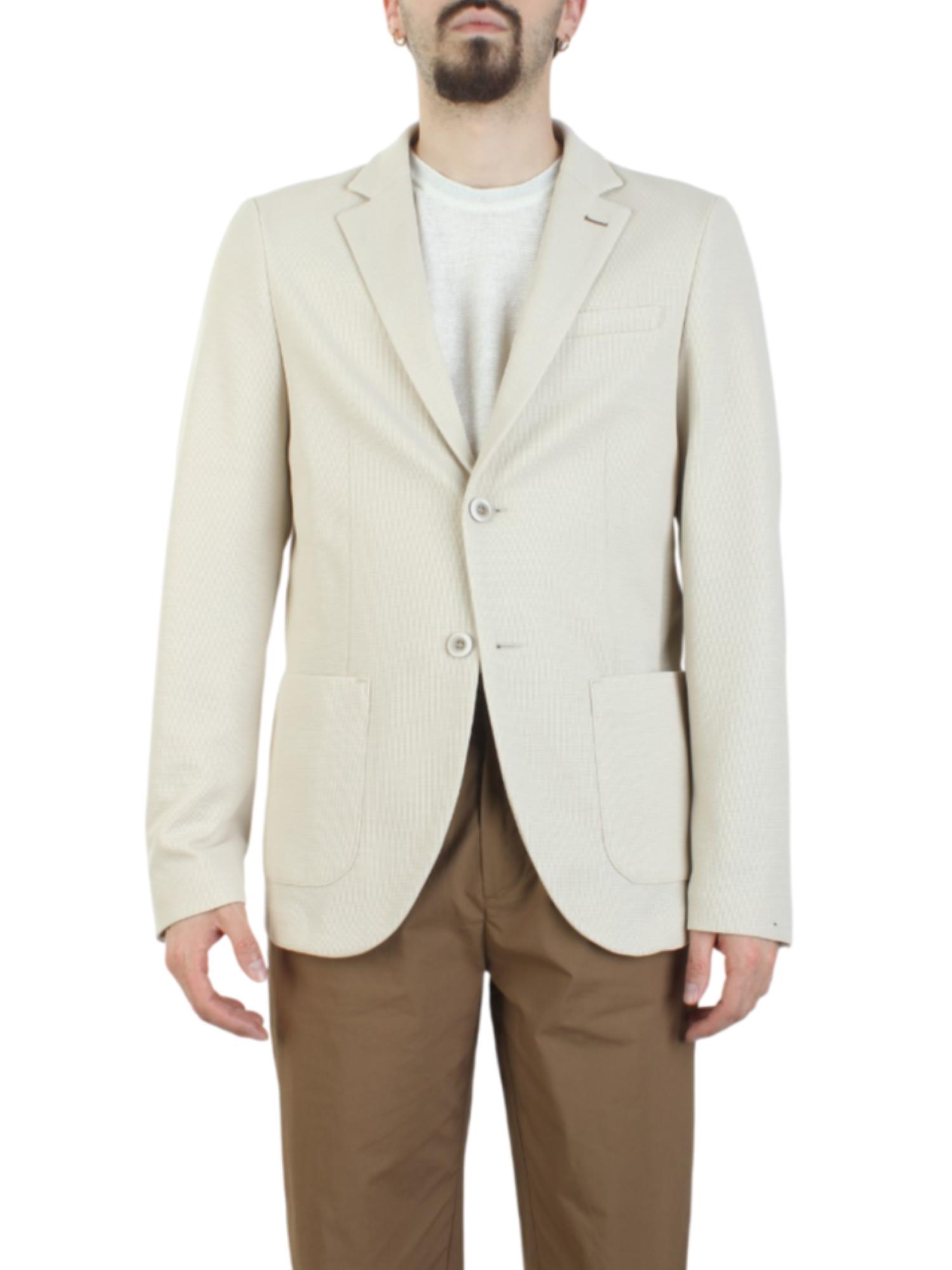 Alta Tensione giacca blazer con trama intecciata beige chiaro 1499S-LUCKY SABBIA ALTA TENSIONE 