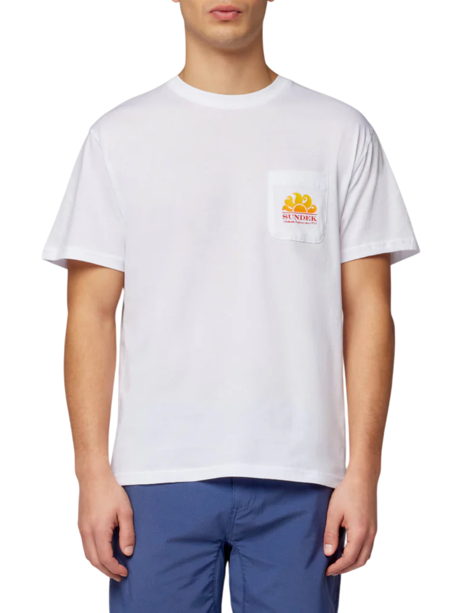 Sundek T-shirt uomo manica corta in cotone bianco M028TEJ7800 00600 SUNDEK 