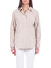 Yes Zee camicia a righe donna con cuoricini bianco beige