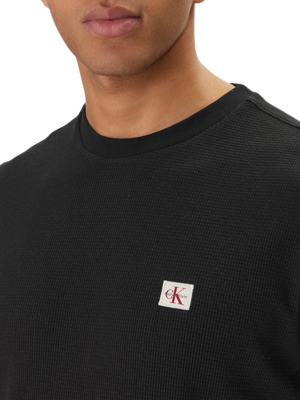 Calvin Klein Jeans T-shirt manica corta uomo patch logo nero LV04RD008G UB1 Calvin Klein Jeans 