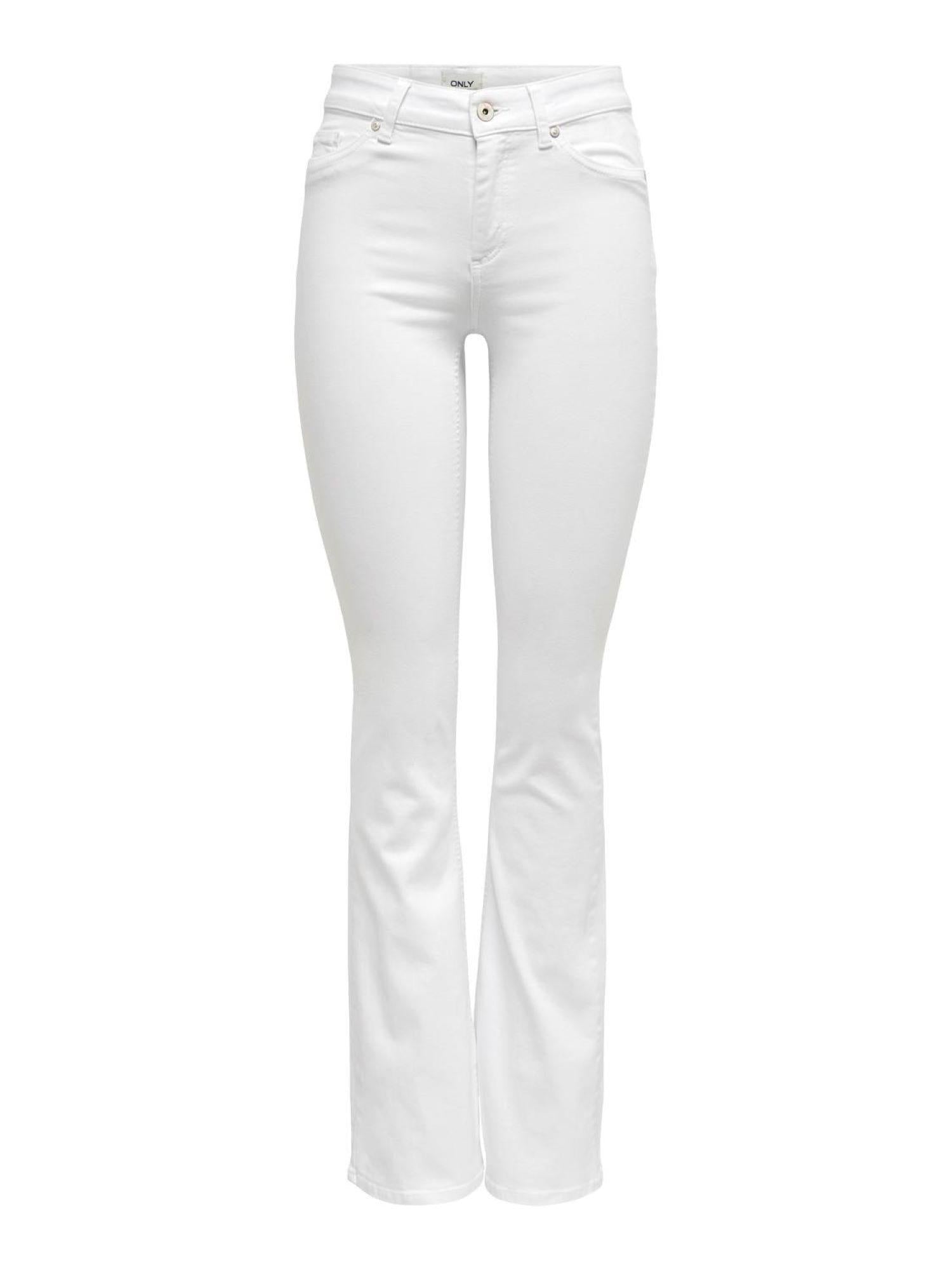 Only jeans flare Blush vita media bianco