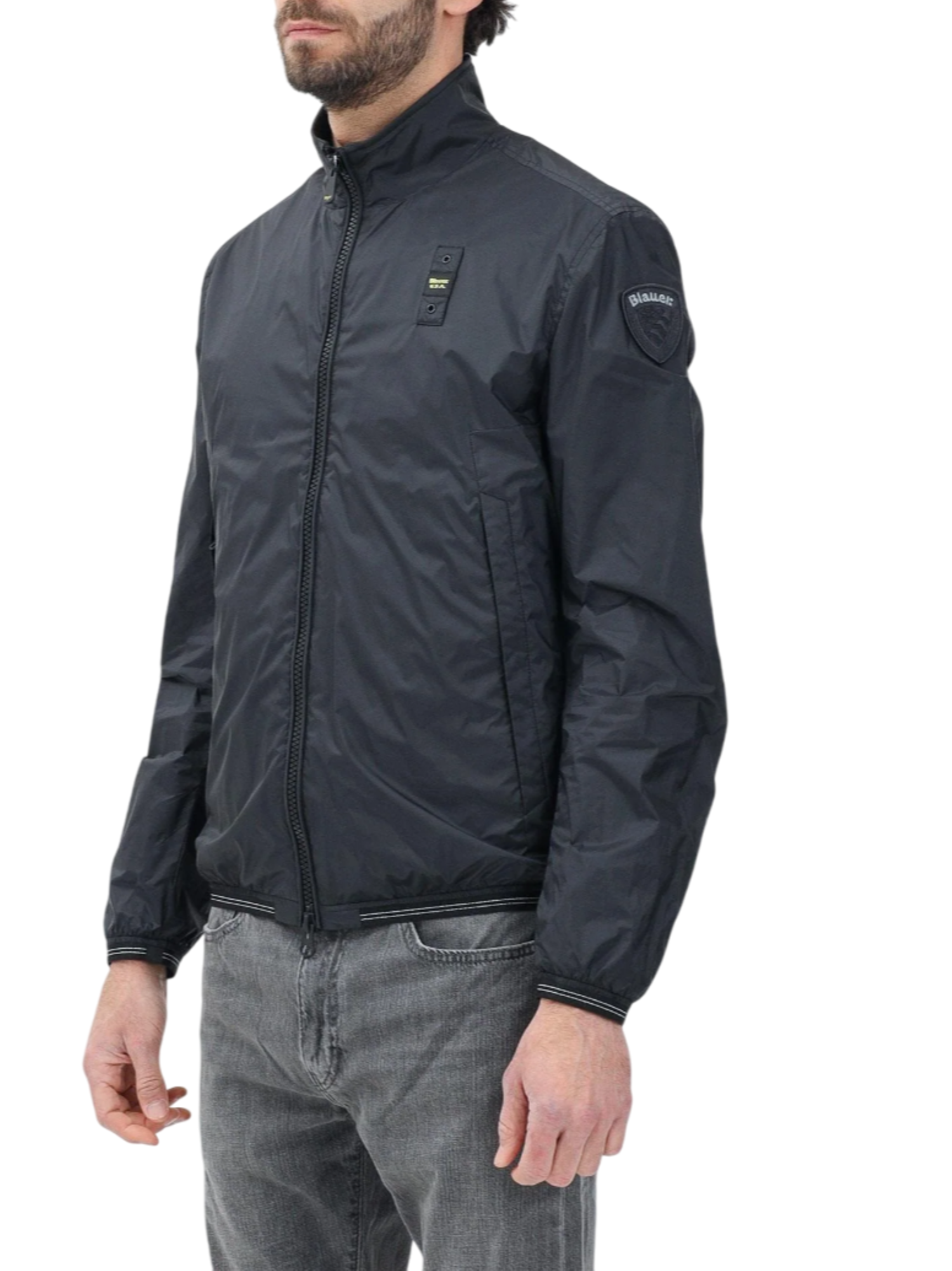 Blauer giubbino leggero anti vento in nylon Kerwin nero