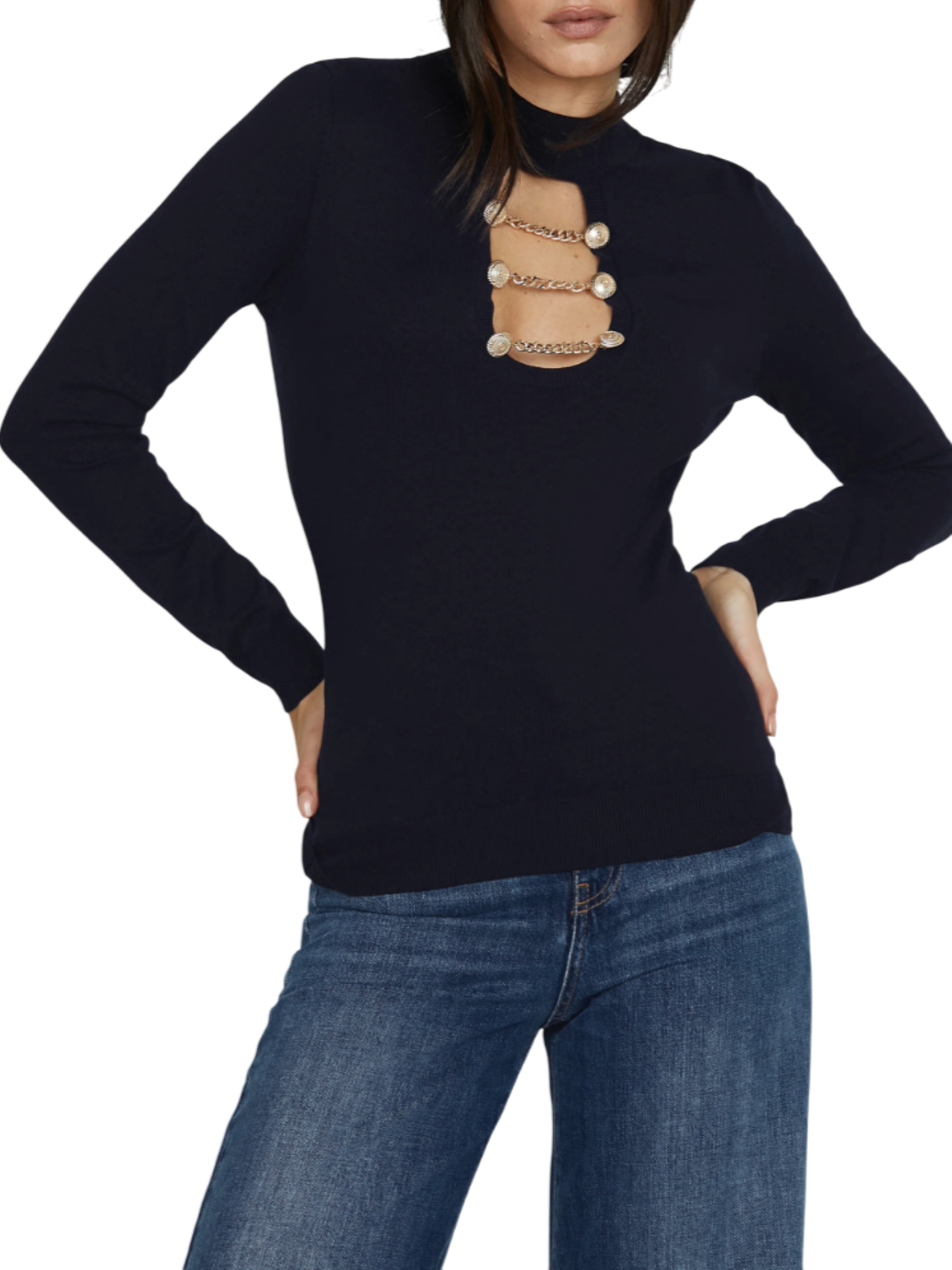 Relish maglia Chogolisa con cut out nero CHOGOLISA 1199 RELISH 