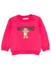Moschino felpa neonata con orsetto fucsia
