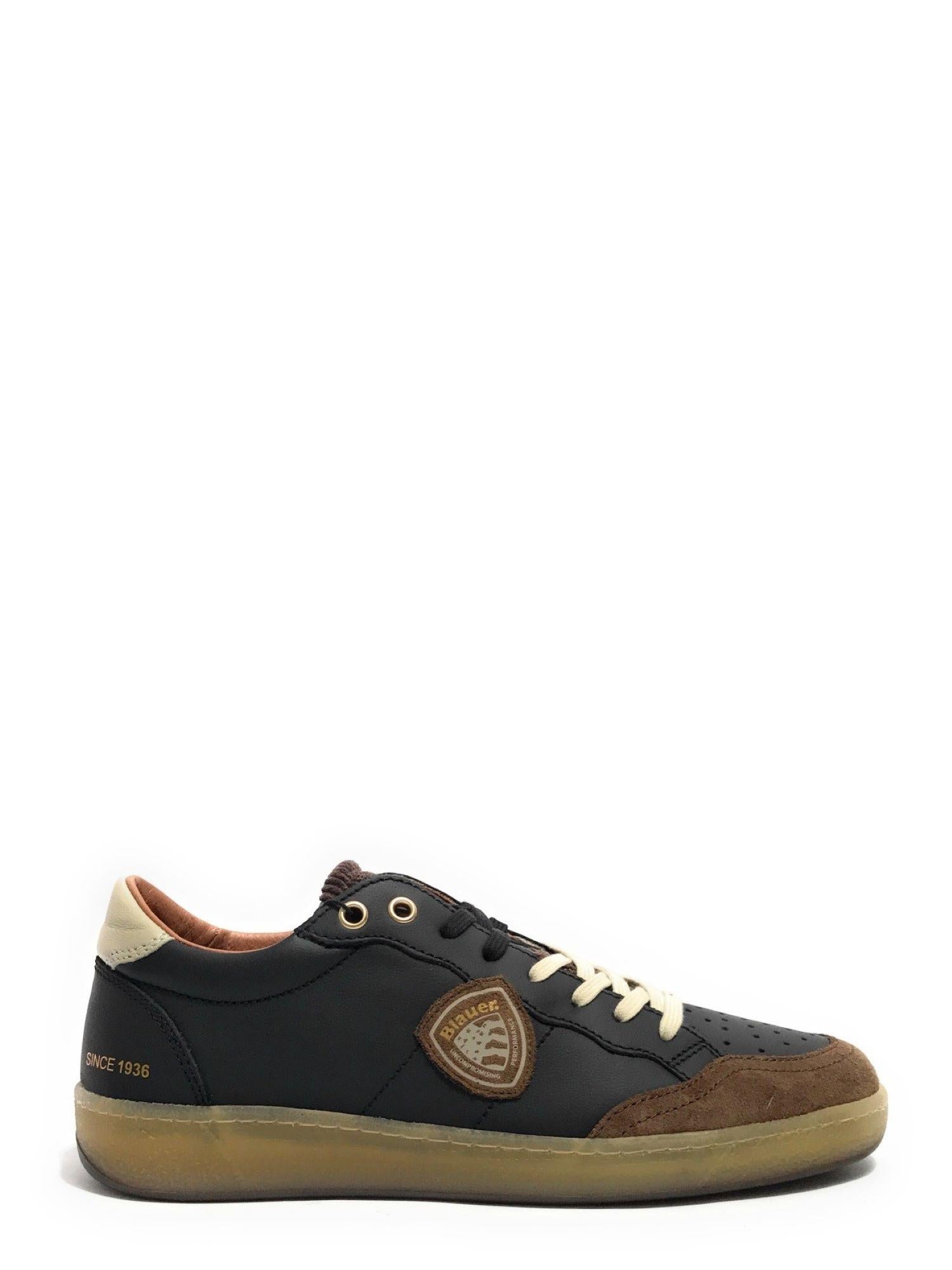 Blauer sneakers Murray in pelle e suede nero marrone F5MURRAY12-VIL BLK-BRW BLAUER 