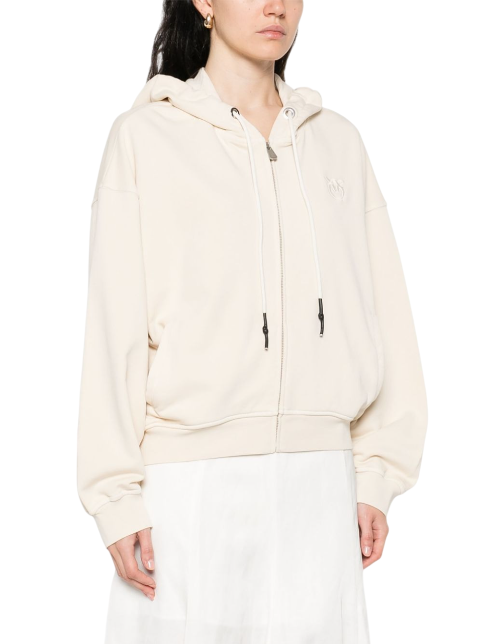 Pinko felpa Malizioso con cappuccio e zip beige 105509-A2RB C03 PINKO 