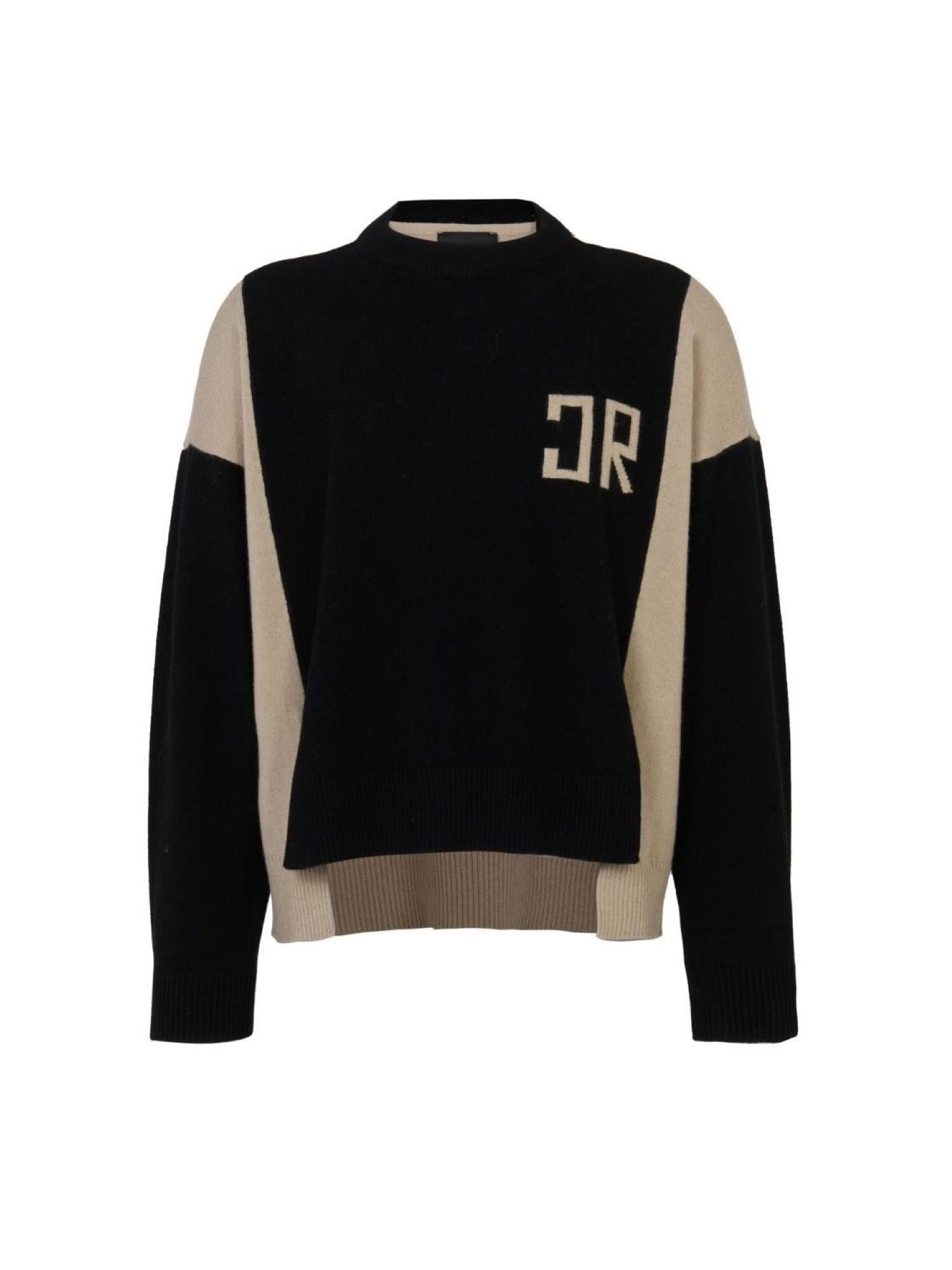 John Richmond maglia bambino colorblock misto cashmere nero beige RBA25101MA TRENCH COAT John RICHMOND 