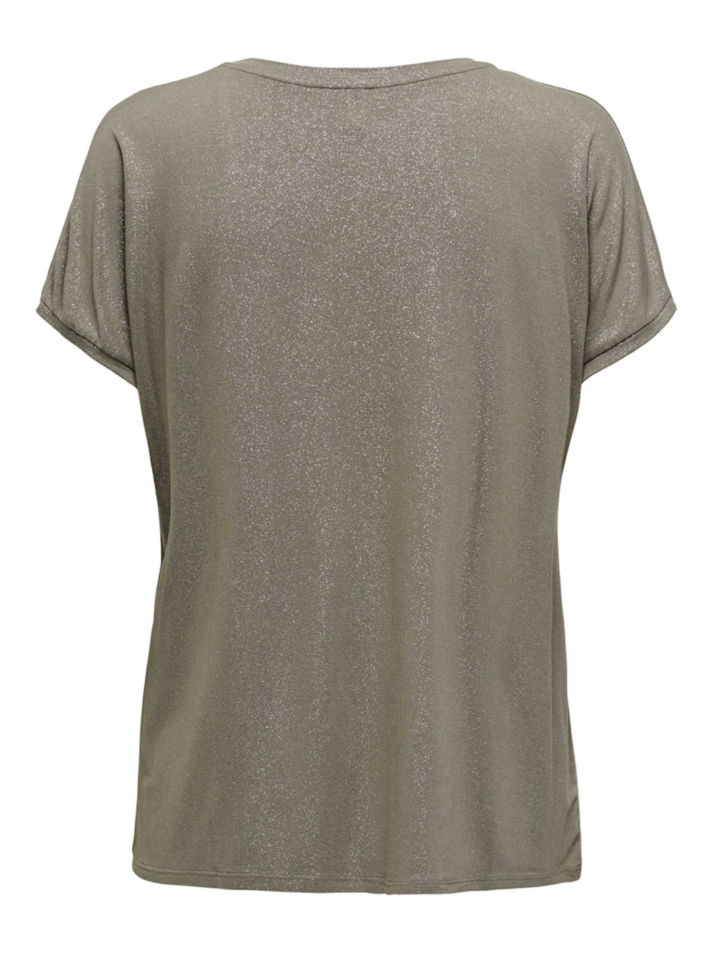 Only T-shirt in viscosa lurex manica corta tortora